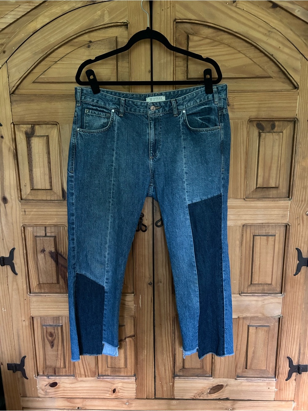 GUESS Patchwork Cropped Denim